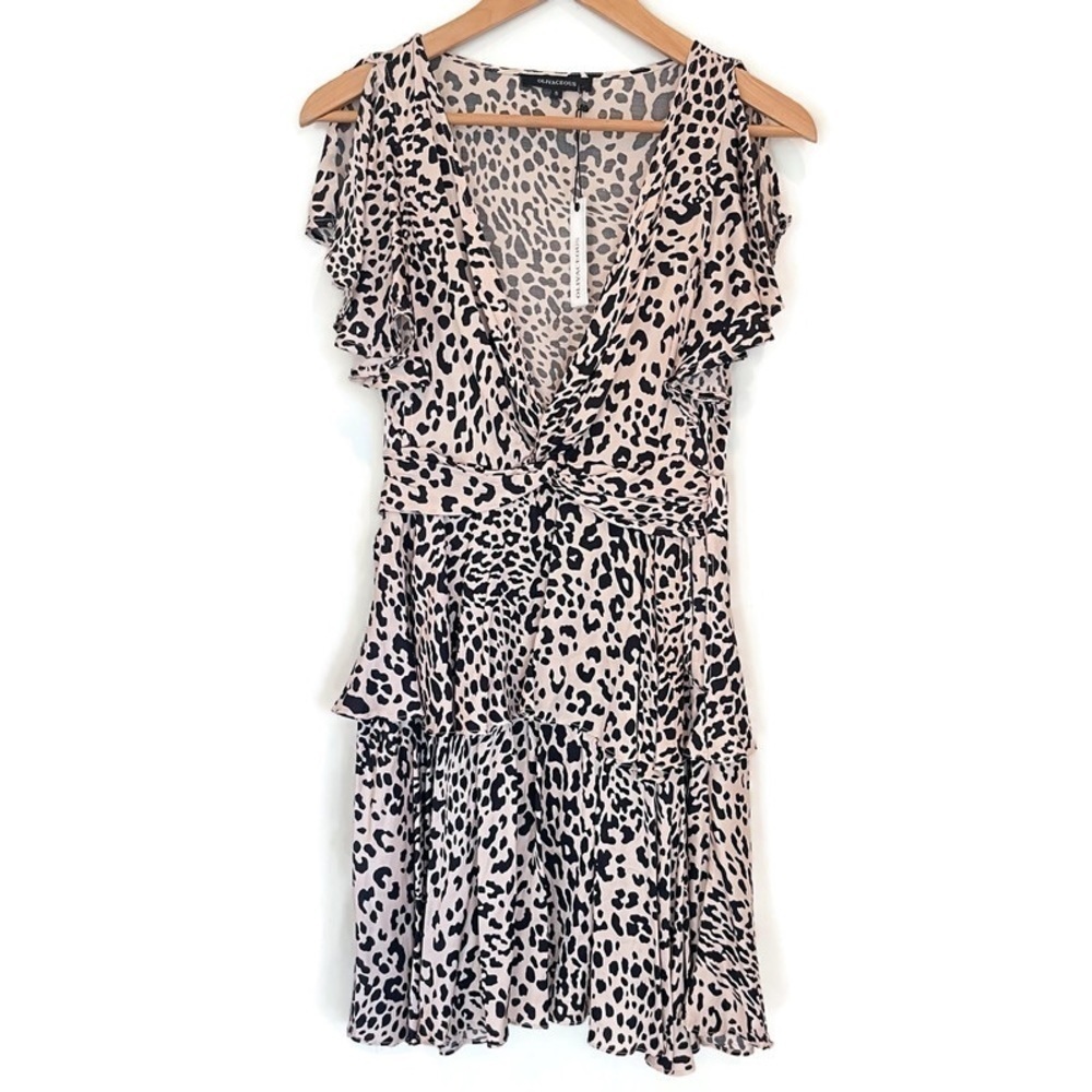 New Olivaceous‎ Leopard Print Ruff Dress - Women's Size Small